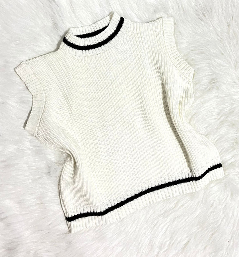 Chaleco tejido cuello alto
